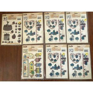 Tulip Brand Rub-On Transfers 7 Packs Apples Bird Houses Home Sweet Home New